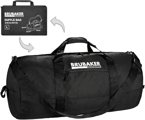BRUBAKER Bolsa de Viaje Plegable - 110L Duffle Bag Negro - Bolsa ...