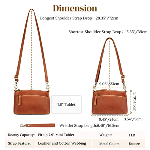 S-ZONE Small Genuine Leather Crossbody Bags for Women Purse and Handbag Wristlet3