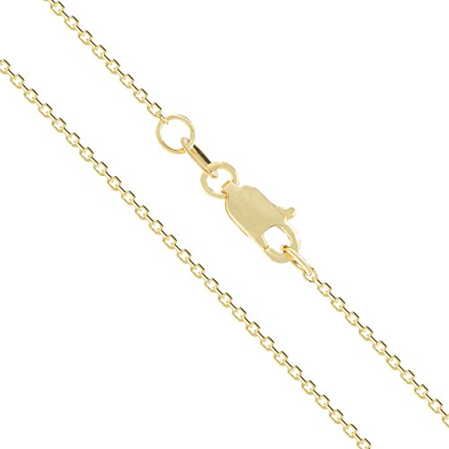 Honolulu Jewelry Company 14K Solid Yellow Gold 30 Gauge 0.8mm Cable Chain Necklace - 16 Inches
