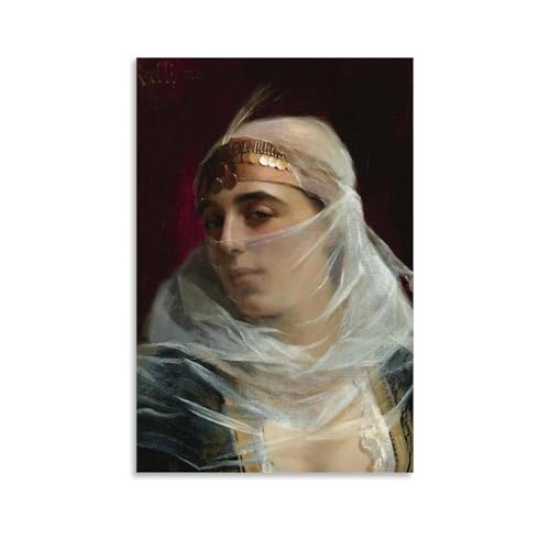 Portrait femme turque Theodoros Ralli pour grand cadre déco salon 40x60