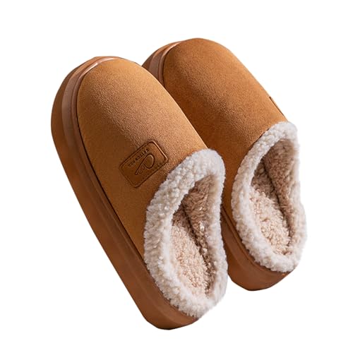 Pantofole Donna Uomo Invernali Unisex Ciabatte con Punta Chiusa Scarpe Pelose Calde Slippers, Silenzioso Pantofole Morbide Peluche Ciabatta, Antiscivolo Suola Scarpe da Casa Babbucce Comodo da Inverno