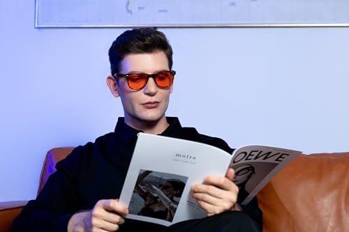 Image of 99.9% Blue Light Blocking Glasses, AR Coating, Computer Screens Gaming for Men Women, Stop Eyestrain, Better Sleep