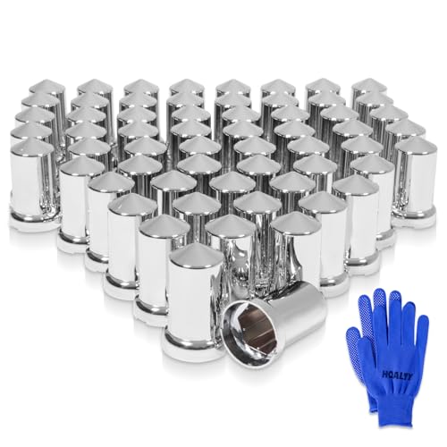 HQALTY 60Pcs 33mm Lug Nut Covers Bullet Flanged ABS Chrome