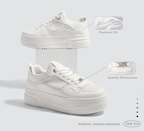 Women's Platform Sneakers Chunky Tennis Shoes with Artificial Leather & Recyclable Material Insole Non-Slip Cushion for Casual, Streetwear & Daily Outfits3