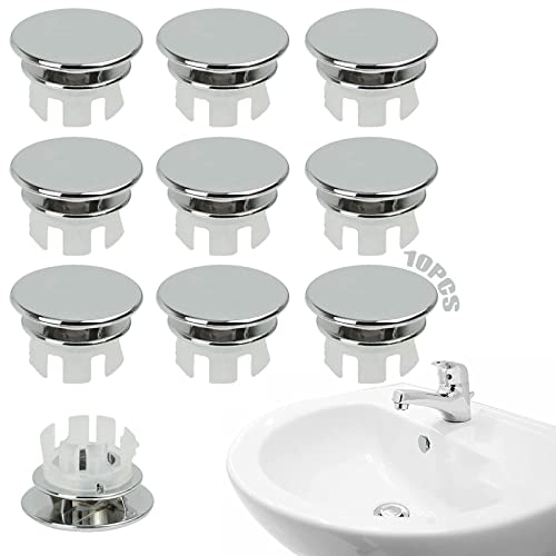 Évier Rond à Anneau 10 Morceaux Tropplein De Lavabo Anneau De Couverture Écran De Débordement Tropplein De Robinet Garniture d'Anneau De Maille Pour Le Remplacement d'Évier De Cuisine De Salle De Bain Cover