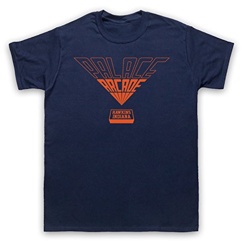 T-Shirt Stranger Palace Arcade pour homme en coton orange style retro de science-fiction