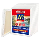 10-Pack 12x16 Stretched Canvas 100% Cotton Triple Primed for Acrylic & Oil