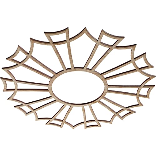 Image of Ekena Millwork 20 inchOD x 7 inchID x 3 /8 inchT Augustus Wood Fretwork Pierced Ceiling Medallion, Red Oak