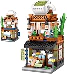 Japanese Street View Shop Blocks Building House Toy, 4 Modèles Mini DIY Modèle de construction de blocs MOC Jouet de construction