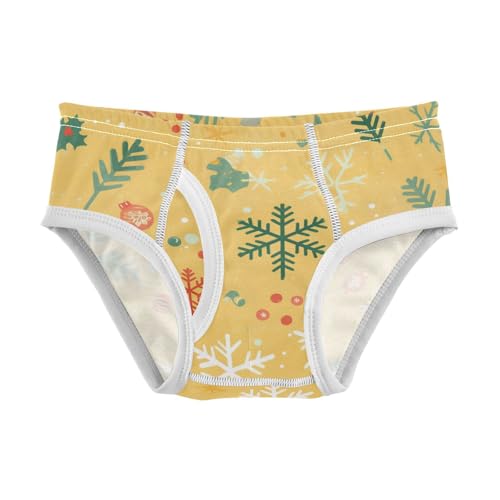 KLL Merry Christmas Snowflake Red Green Boys Toddler Comfort Training Underwear Breathable Undies