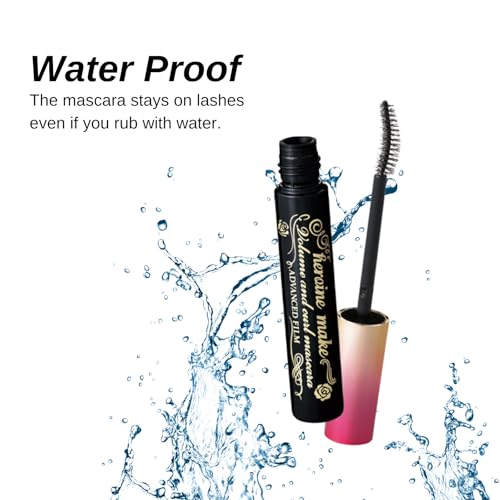 HEROINE MAKE by KISSME Volume & Curl Mascara Advanced Film, Keep Tubing Mascara Waterproof & Long-lasting Dense Volumizing & Curl with Curvy Brush, 6 Natural Serums, Made in Japan 1 EA