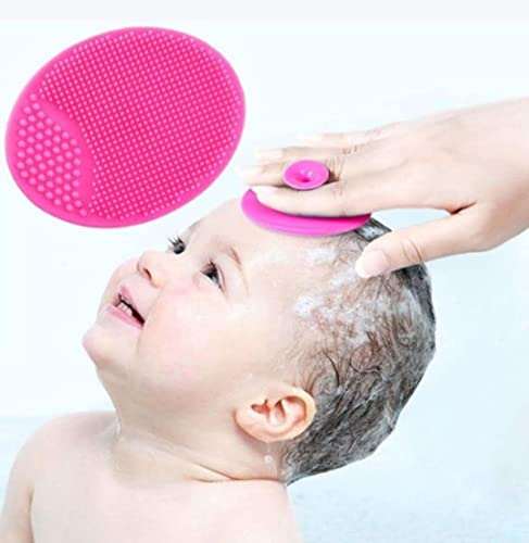 ApLiQ Soft Silicon Body Scrubber for Bathing, Skin Soother Bath Brush, Mini Silicone Scalp Scrubber, Craddle Cap Brush, Kids, Newborn Baby, Toddler Silicone Massage Brush for Cleansing (Pack of 2) - Image 3 thumbnail