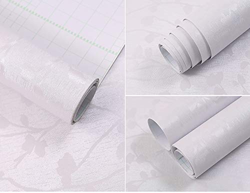 Papel pintado autoadhesivo de ramas blancas 60x500cm vinilo impermeable 2