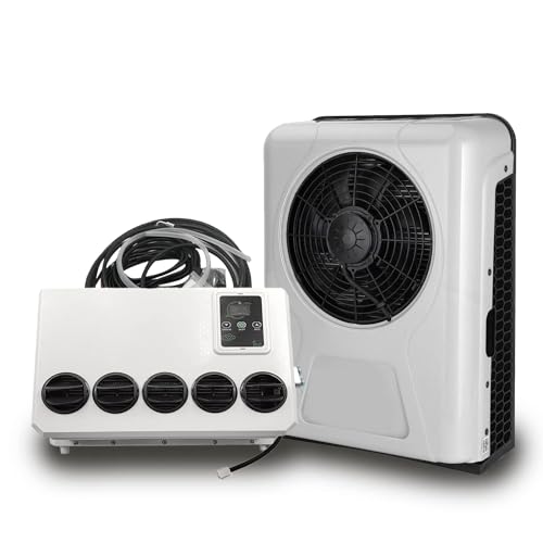 Aspligo Klimaanlage für Lkw, 12 V, 10000 BTU, elektrische Klimaanlage, geteilt, Parken, AC 12 V, für Wohnmobil, Traktor, Anhänger, Wohnmobil