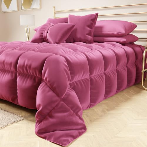 PETTI Artigiani Italiani - Wintersteppdecke für Bett 180/200-260 x 270 cm aus Samt, Doppelseitige Hypoallergene Tagesdecke 350 g/m²… – Ansicht 3
