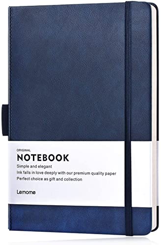 A5 Notizbuch mit Stiftschlaufe/Notebook - Thick Classic A5 Notizbuch mit Breitem Lineal und Taschen- und Seitenteiler, Groß, 180 Seiten, 8,4 x 5,7 Zoll Cover