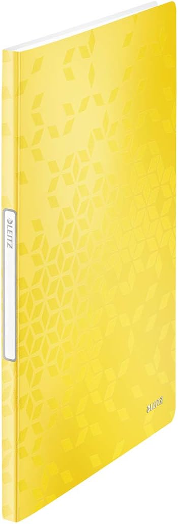 Leitz A4 Display Book, 20 Pockets, 40 Sheet Capacity, Transparent Pockets, Yellow, WOW Range, 46310016