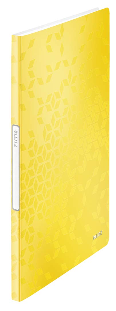 Leitz A4 Display Book, 20 Pockets, 40 Sheet Capacity, Transparent Pockets, Yellow, WOW Range, 46310016