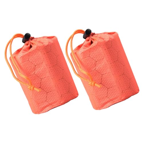 WOONEKY Camping Essentials Sleeping Bag Compression Sack Emergency Insulation Bag 2pcs for Hiking Travel Random Color