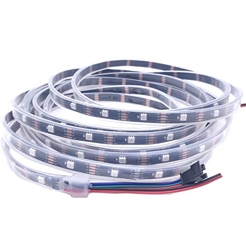 Image of DC 5V WS2813 Led Strip Light Dual Signal Individually Addressable 5m 30 LEDs WS2812B Updated Black White PCB (Black PCB IP67, 5M 30LED /M)