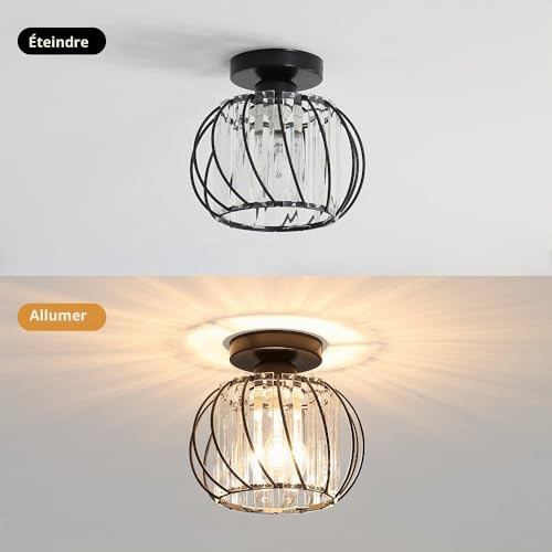Plafonnier en cristal moderne E27 pour illuminer un couloir sombre