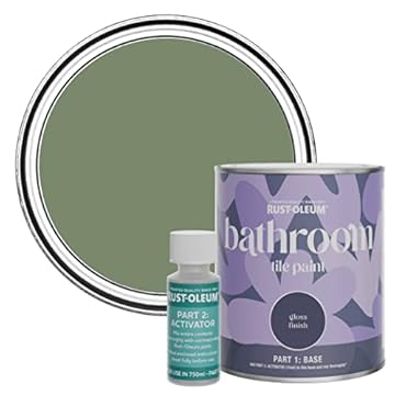 Rust-Oleum Green Water-Resistant Bathroom Tile Paint in Gloss Finish - All Green 750ml