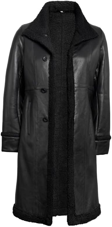 Blingsoul Leather Coats For Women - Real Lambskin Long Leather Jacket Womens