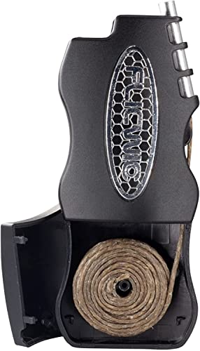 Flicwic Hemp Wick Black And Silver Dispenser Lighter Case For The Mini-Bic With 12' Organic Hemp Wick Spool - Hemp Wick Provides Over One Hour Of Constant Flame #TOP1