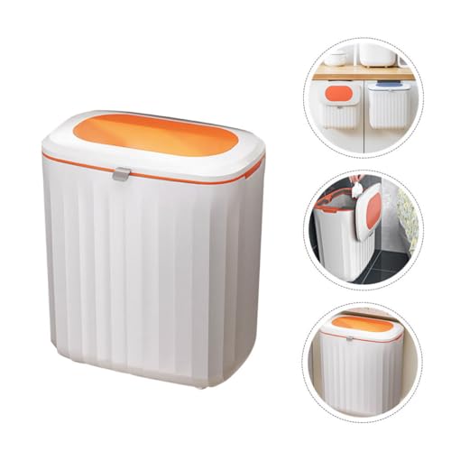 Caneca de basura colgante para cocina con tapa 8L naranja miniatura 7