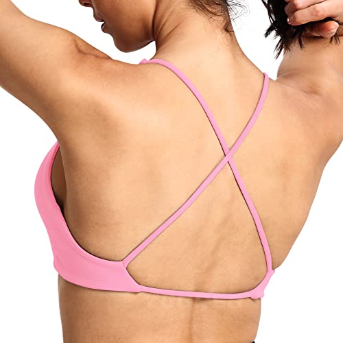 Yeoreo Coral Sports Bras For Women Criss-Cross Back Padded Workout Running Yoga Bra Casual Crop Tops Thin Straps Bra #TOP15