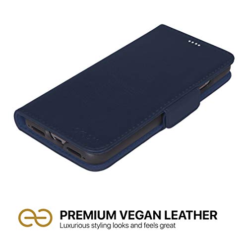 Image of dreem Fibonacci 2-in-1 Wallet Case for Apple iPhone X & Xs - Luxury Vegan Leather, Magnetic Detachable Shockproof Phone Case, RFID Card Protection, 2-Way Flip Stand - Royal