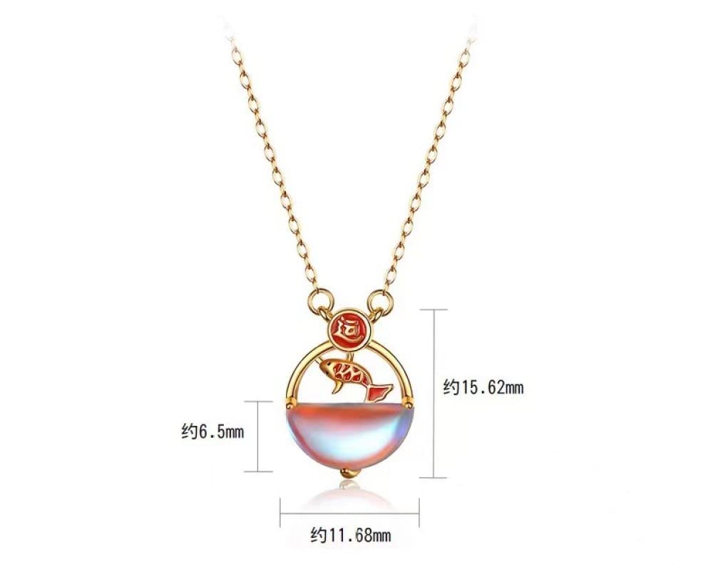 collar, Sterling S925 Plata de Ley China Carpa la Suerte Gargantilla
