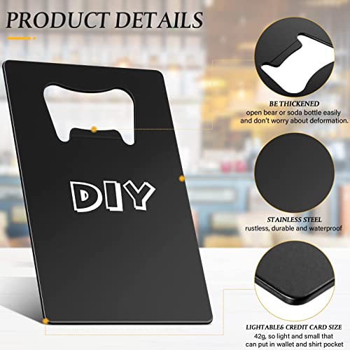 Newtay 60 Pcs Credit Card Bottle Opener Groomsmen Bridesmaid Wallet Bottle Opener Beer Wine Stainless Steel Bottle Opener For Wallet Pocket Party Wedding Favor, Black #TOP1