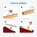 ZOBER High-Grade Wooden Pants Hangers with Clips 10 Pack Non Slip Skirt Hangers, Smooth Finish Solid Wood Jeans/Slack Hanger with 360° Swivel Hook - Pants Clip Hangers for Skirts