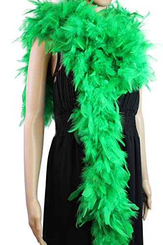 80 Gram, 2 Yards Long Turkey Chandelle Feather Boa 10 Color, Great For Party, Wedding, Halloween Costume, Christmas Tree Decoration (Green) #TOP4