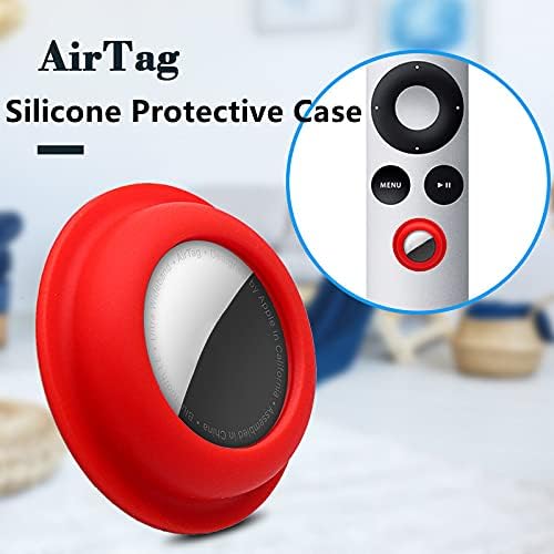Air Tag Stick On Case for Apple Airtag Silicone Protective Holder Precisely for Apple AirTag Portable and Anti-Scratch Apple Tracker Finder Tag Airtag Wallet Self Adhesive Mount (Black)