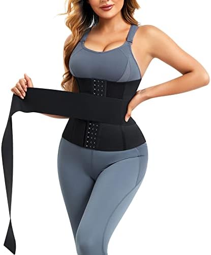 LANCS 2 in 1 Waist Trainer for Women Lower Belly Fat Waist Cincher Corset Shapewear Waist Trimmer Postpartum Belly Wrap
