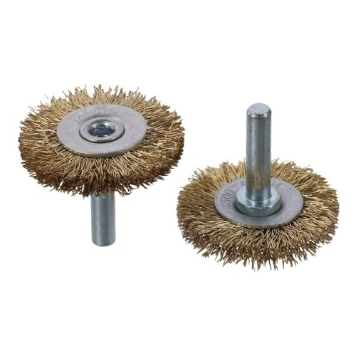 Image of Wheel Brushes 10PCS Rotary Tool Brass Wheel Wire Brush,Wire Wheel Brush Bench Copper,6x50mm Wire Wheel Brush