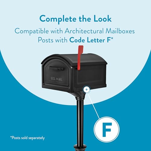 Architectural Mailboxes BILT CRE8™ T4, USPS Approved Next Generation Rust-Proof Plastic Post Mounted Mail Box for Outside, Black, XL Extra Large Curbside Mailbox with Magnetic Latch by ARCHITECTURAL MAILBOXES - Image 5