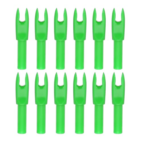 PATIKIL Cocche per Frecce da Tiro con L'Arco da 4,2 mm, Confezione da 12 Inserti in Plastica per Frecce di Ricambio per Frecce da Caccia, Tiro con Arco Ricurvo Compound, Verde