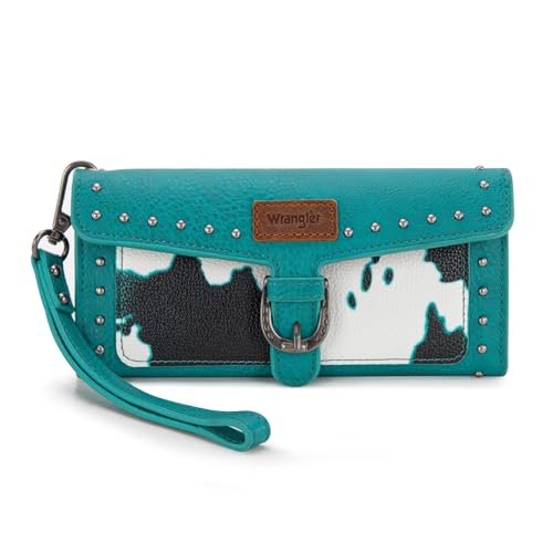 Montana West X Wrangler Womens Wallet Western Wristlet for Women Large Rfid Wallet With Detachable Credit Card Holder