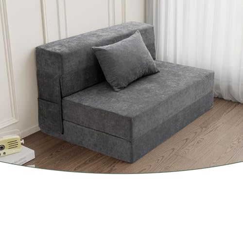 Image of Sofa Cum Bed | Folding Sofa Bed, Sofa Cum Beds for Living Room with Cushions | Pure High Reslince (HR) Foam with Molphino Fabric in Grey Colour Couch for Living Room (Two Seater 4X6 Feet)
