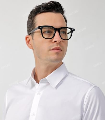 Image of AIEYEZO Fashion Blue Light Glasses for Women Men Retro Anti-Blue Light Eyeglasses TR90 Square Frame Computer Glasses