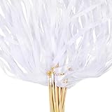 Ovanda Wedding Wands, 12 Stück Weiß Wedding Wands mit Glocke, Zauberstäbe Hochzeit Luftschlangen, Standesamt überraschung für Hochzeiten Geburtstage Partys Feiertagsfeiern Verwendet Standesamt Deko