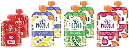 Piccolo Organic Favourites Variety Pack - 6 Months+ - Stage 1 - Gluten Free Puree Baby Food (7 Pack)