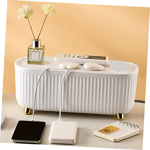 Caja para manejo de cables de gran capacidad, organizador de cables de ABS, caja de almacenamiento para enchufes, porta objetos pequeños, control de enredos, apariencia elegante, unidad sencilla miniatura 6