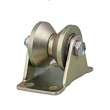 Steel Groove Rigid Caster Wheel 1.2" Dia 45# for Industrial Machines Carts, Swing Sliding Gate, Load 200KG Long-Lasting Convenient V-Shaped Bracket Roller