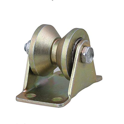 Cnbtr Steel Groove Rigid Caster Wheel 1.2" Dia 45# For Industrial Machines Carts, Swing Sliding Gate, Load 200Kg Long-Lasting Convenient V-Shaped Bracket Roller #TOP5