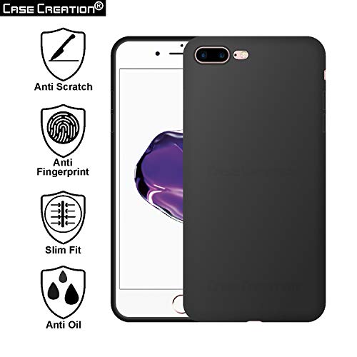 Image of Case Creation Luxurious OG Series for Apple iPhone 7 Plus Case Cover,Anti-Dirty Slim Case Frosted Matte Cute Candy TPU Raised Bezel (Splash of Color) Back Cover for iPhone 7 Plus -Black