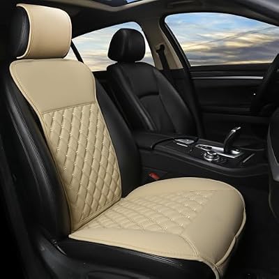 Black Panther Car Seat Cover, Luxury Car Protector, Anti-Slip Driver Seat Cover with Partial Backrest Coverage (Middle Part Only) (1 Piece, Beige)